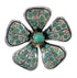 Turquoise And Opal Flower Genuine Sterling Silver Ring Size 6-1/4 WX70713